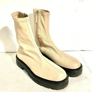 Black Suede Studio Size EU 38.5 DANI Ankle Calfskin Leather Boots Platform NEW